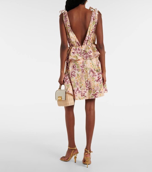 Infinito Florecer ruffled cotton minidress
