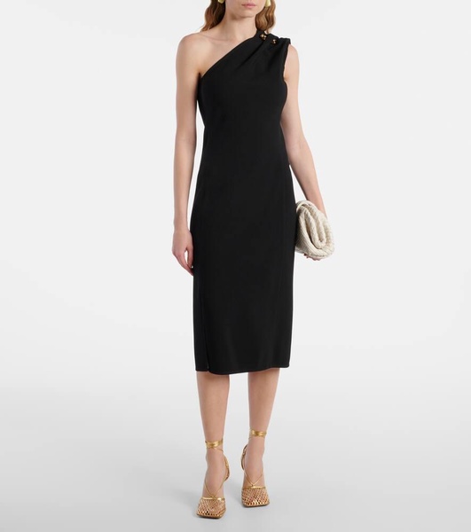 Stretch leather-trimmed pumps