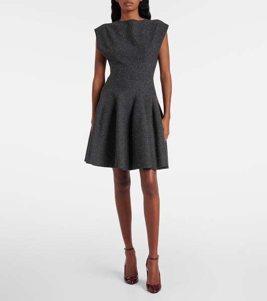Godet silk-blend minidress