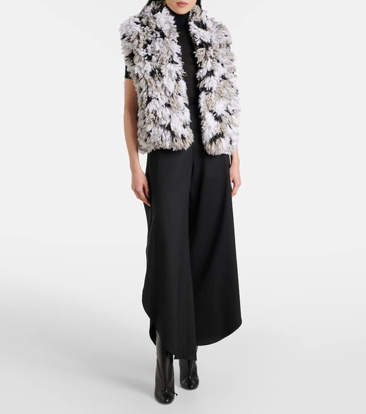 Lynx faux shearling jacquard vest