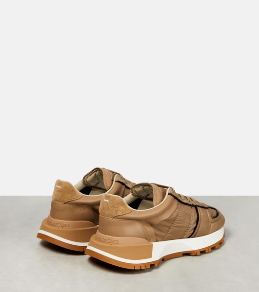 50-50 nylon and suede sneakers