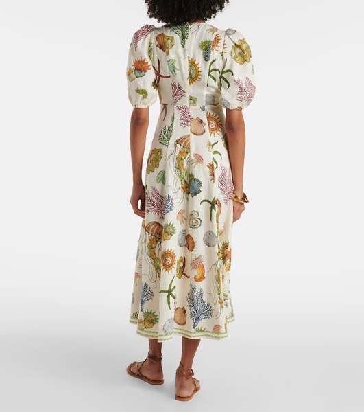 Sea linen midi dress