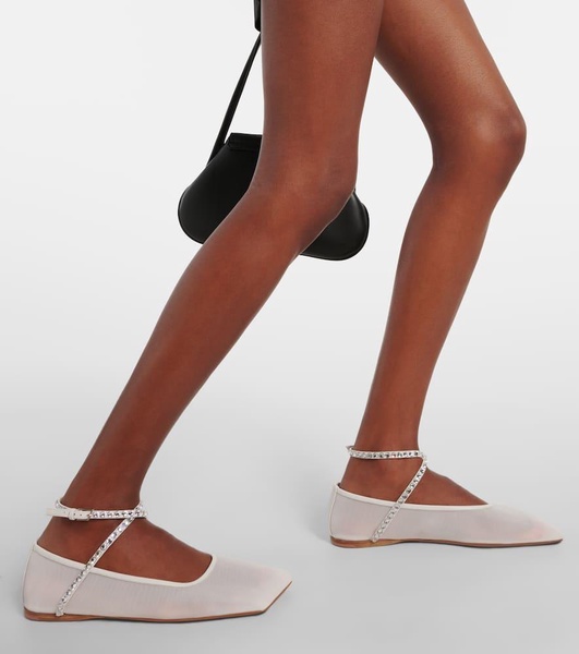 Ane embellished mesh ballet flats