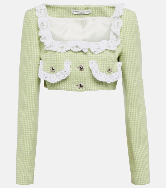 Cropped wool-blend jacket