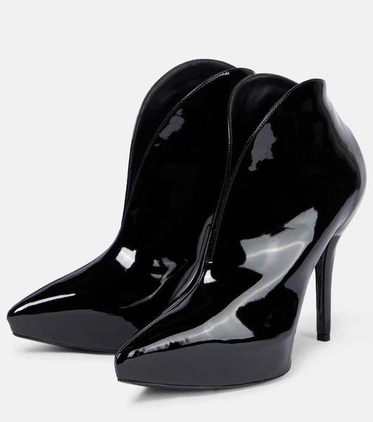 Booties Slick patent leather ankle boots