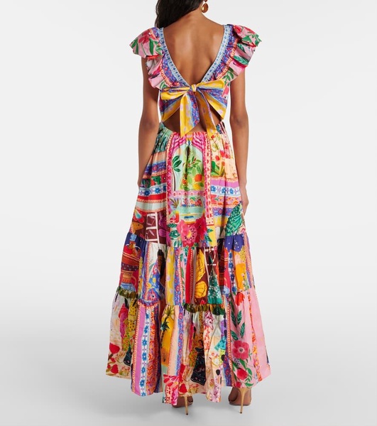 Embellished cutout cotton maxi dress
