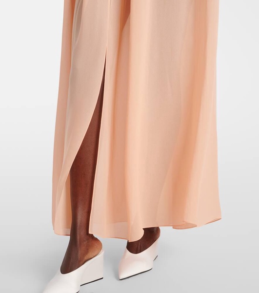 Peplum georgette maxi dress