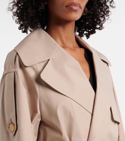 Oversized twill trench coat