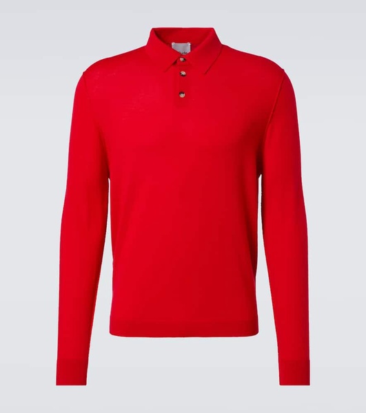 Virgin wool polo sweater