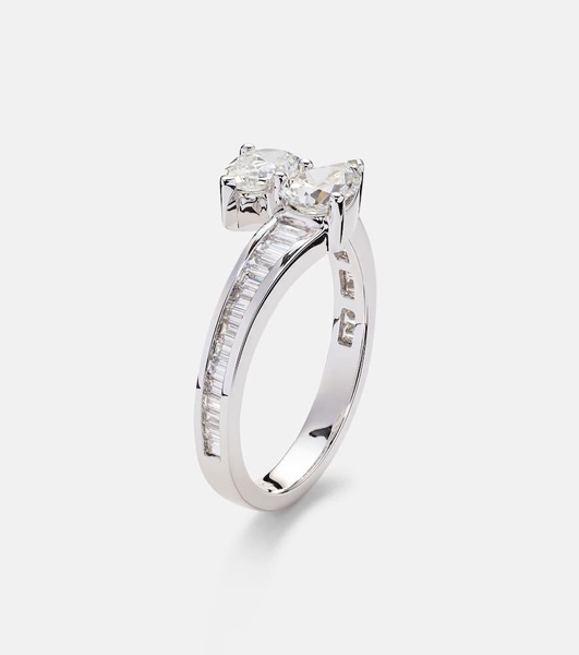 Saturn 18kt white gold ring with diamonds