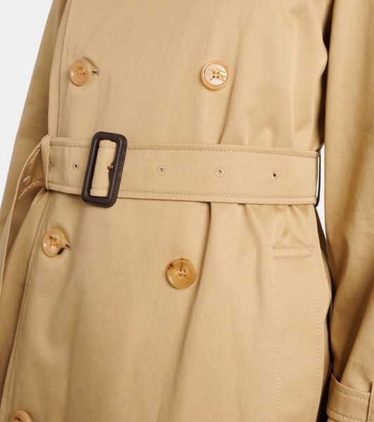 Belted cotton gabardine trench coat