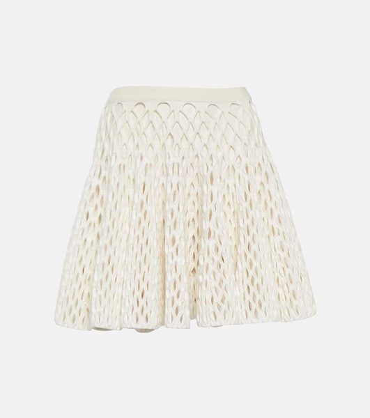 High-rise knit miniskirt
