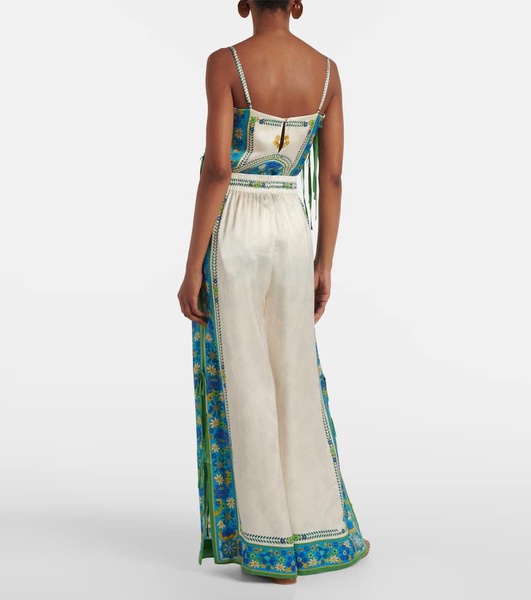 Vivianna printed high-rise wide-leg pants
