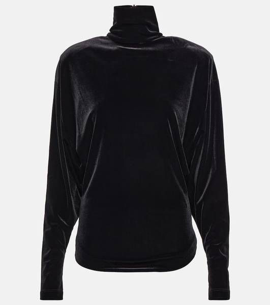 Velvet mockneck top