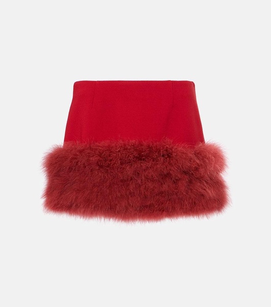 Feather-trimmed miniskirt