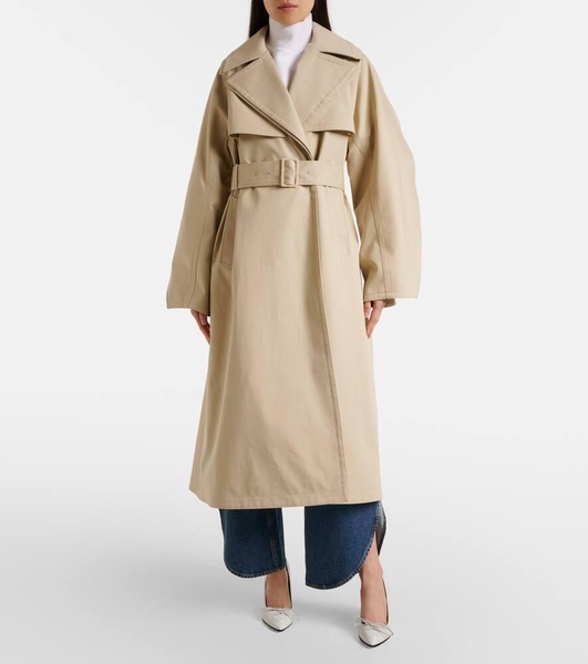 Cotton gabardine trench coat