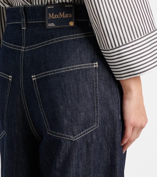 High-rise wide-leg pants
