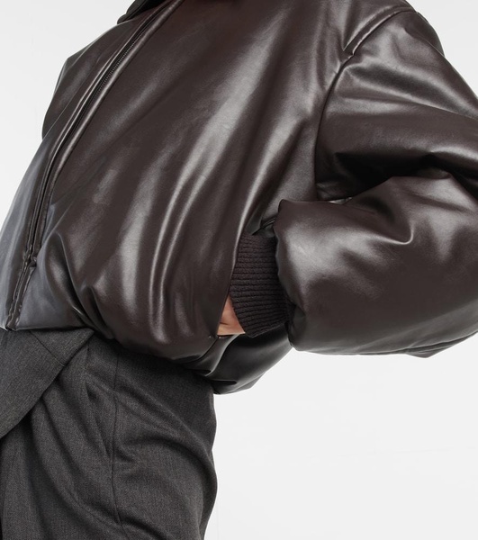 Padded coated jersey bomber jacket