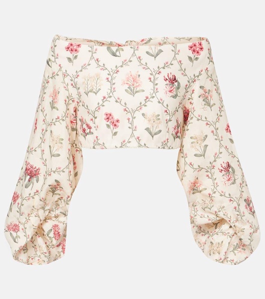 Floral linen top