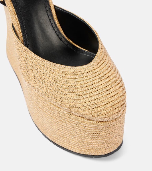LA leather-trimmed paper straw wedges