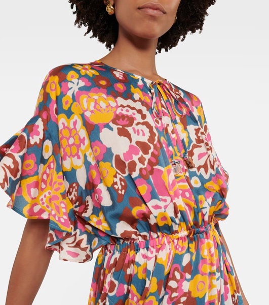 Piment floral silk and cotton midi dress