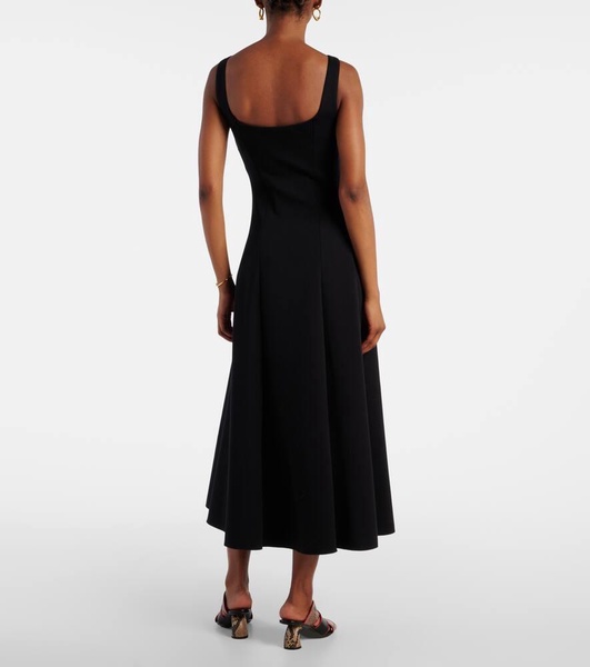 Platani pleated cotton-blend midi dress