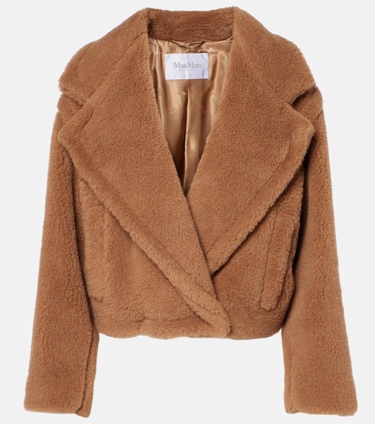 Gardone camel hair and silk teddy coat