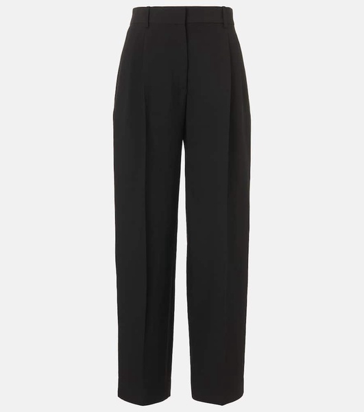 Lilas wool and linen-blend wide-leg pants