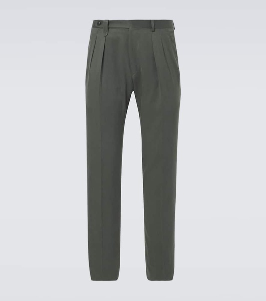 Elba silk and cashmere gabardine straight pants