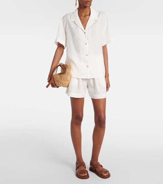 Prague linen bowling shirt