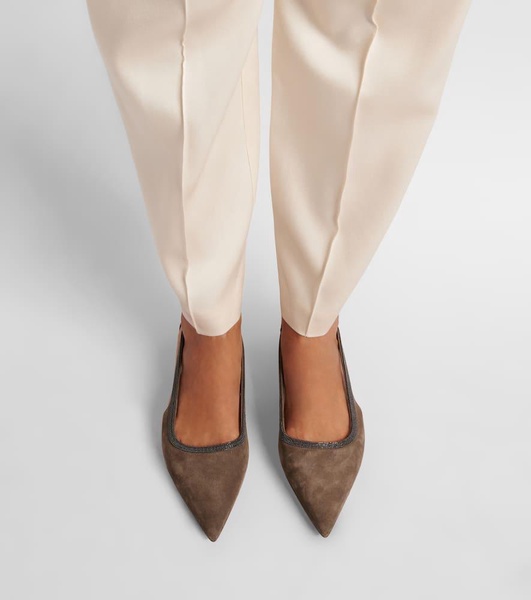 Monili suede ballet flats
