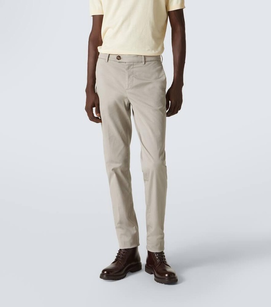 Cotton gabardine slim pants
