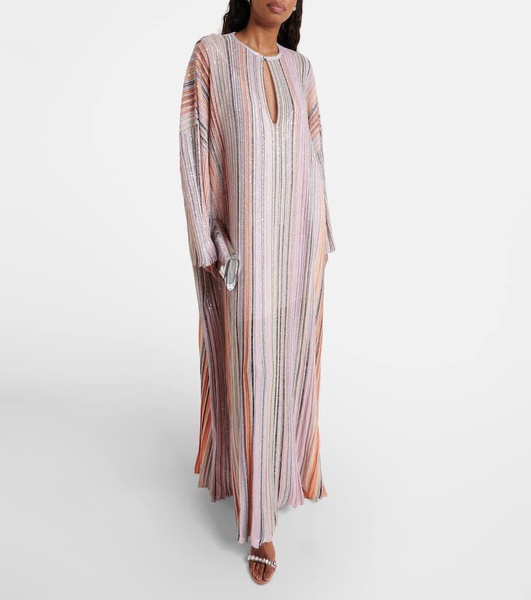 Striped lamé kaftan