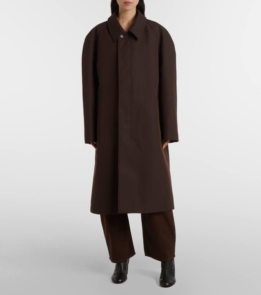 Wool and cotton-blend coat