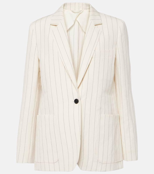 Pinstripe linen and cotton blazer