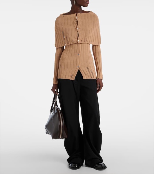 Mid-rise wide-leg pants