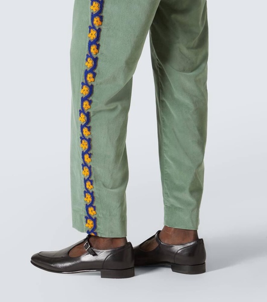 Oberon cotton velvet straight pants