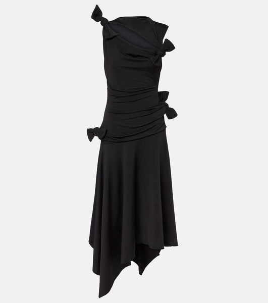 Enouk asymmetric draped midi dress