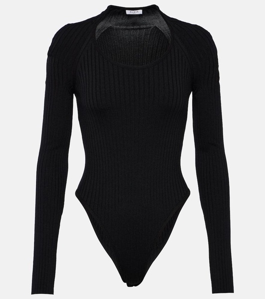 Ribbed-knit bodysuit