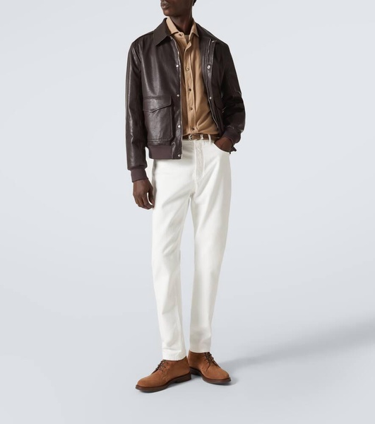 Leather blouson