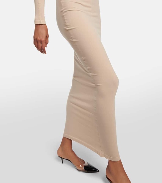 Turtleneck jersey maxi dress