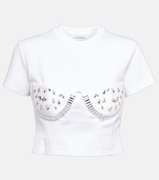 Crystal-embellished jersey T-shirt