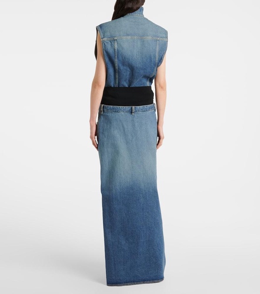 Denim maxi skirt