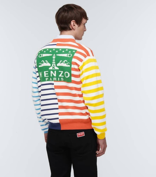 Striped cotton and wool sweater