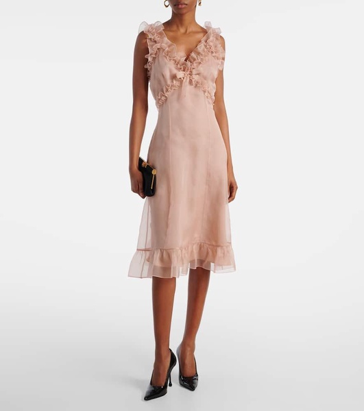 Ruffled silk organza minidress