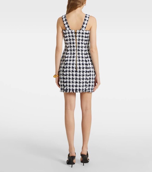 Houndstooth tweed minidress