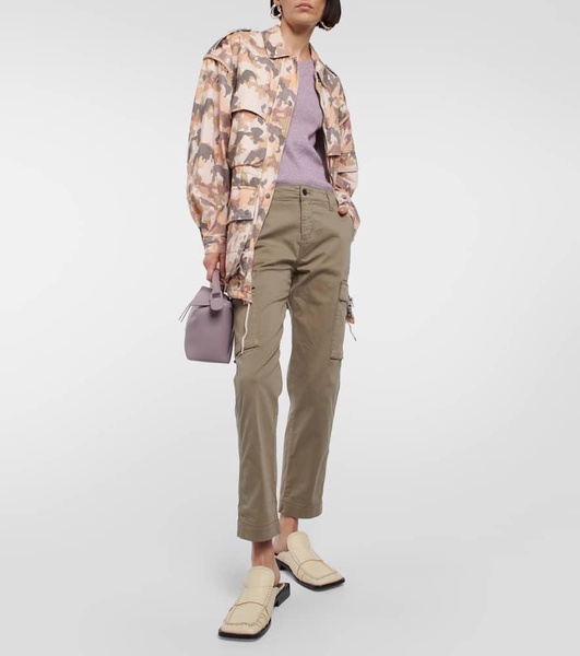 Cropped cotton-blend cargo pants