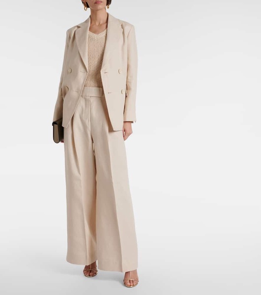 Laura double-breasted linen blazer 