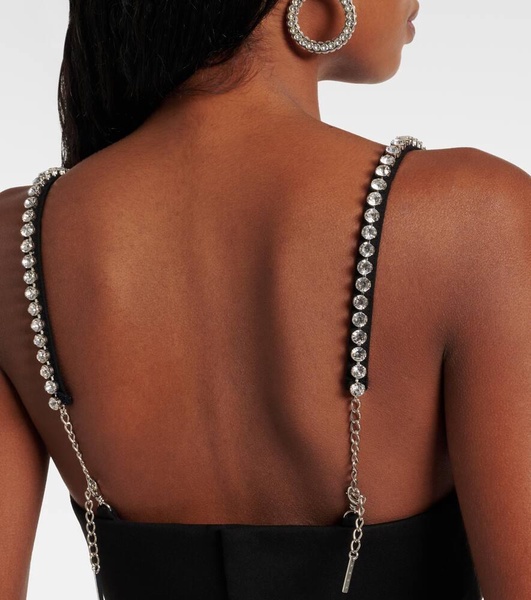 Heart crystal-embellished crop top