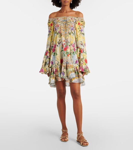 Flor Fantástica floral silk minidress